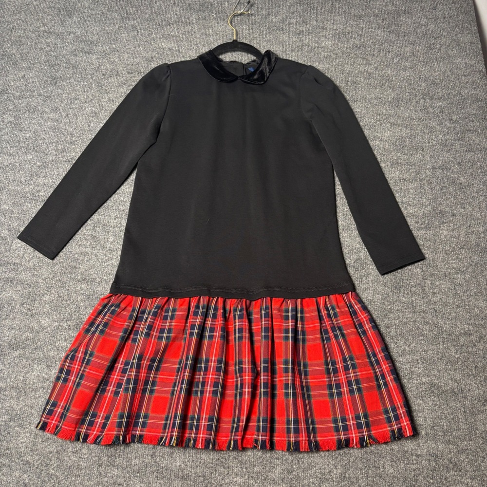 Polo Ralph Lauren Girls‎ Dress XL 16 Black Plaid Velvet Collar